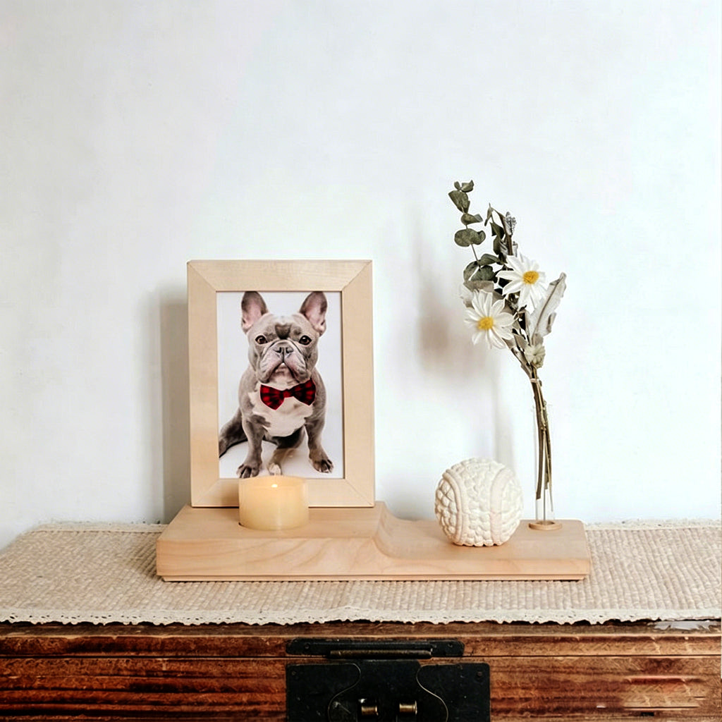 Pet solid wood photo frame urn