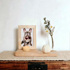 Pet solid wood photo frame urn